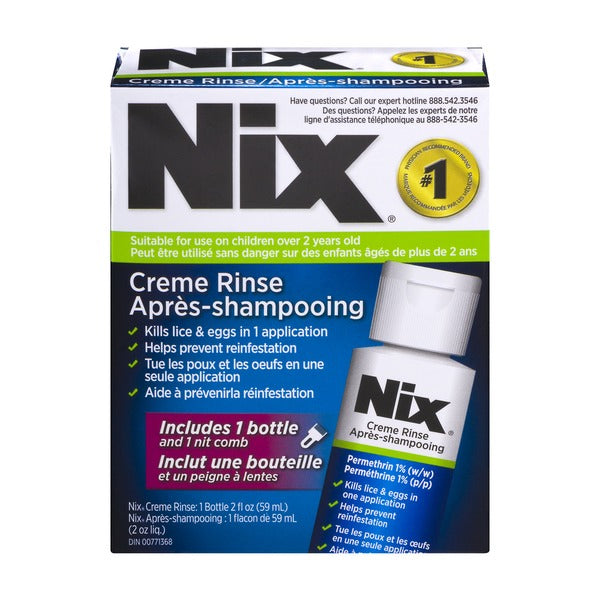 Nix Permethrin 1% Crème Rinse with Nit Comb, 59 mL