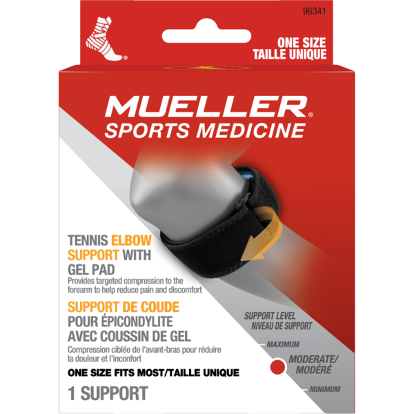 Mueller Tennis Elbow Support with Gel Pad, One Size