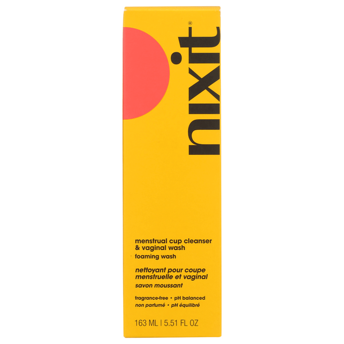 nixit Menstrual Cup Cleanser & Vaginal Wash Foaming Wash, 163 mL