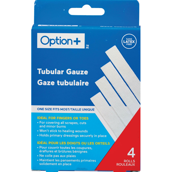 Option+ Tubular Gauze Finger Protector, 4 Count