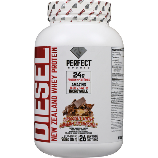 PERFECT Sports DIESEL New Zealand Whey Protein, Chocolate Toffee, 908 g (2 lb)