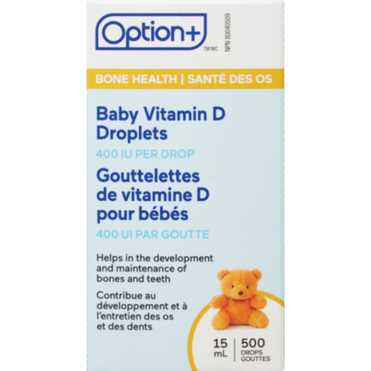 Option+ Baby Vitamin D Droplets 400 IU per Drop, 15 mL