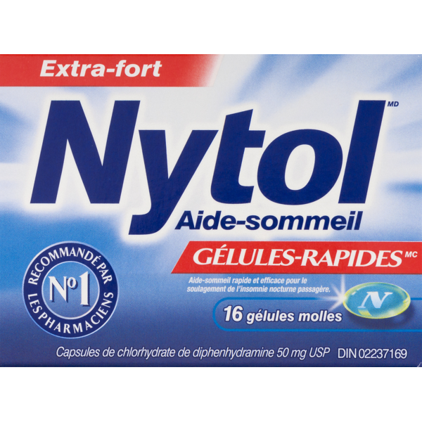 Nytol Extra Strength QuickGels 50 mg, 16 Soft Gels
