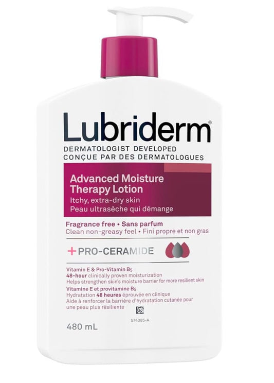 Lubriderm Advanced Moisture Therapy Fragrance-Free Body Lotion, 480 mL