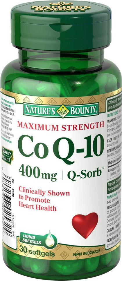 Nature's Bounty Maximum Strength Co Q-10 400 mg Softgels, 30 Count