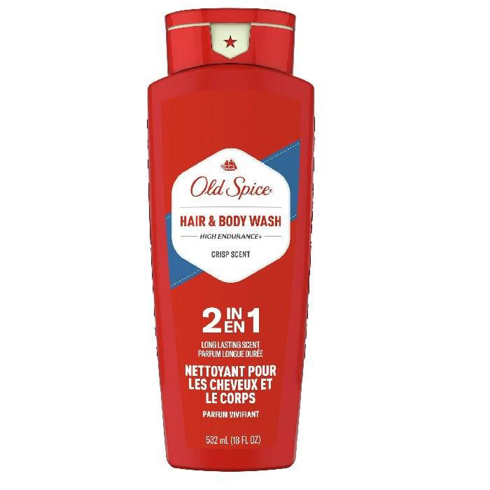 Old Spice High Endurance 2-in-1 Hair & Body Wash, Crisp Scent, 532 mL