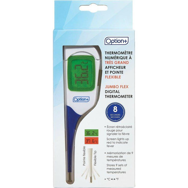 Option+ Jumbo Flex Digital Thermometer, 8 Seconds