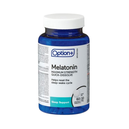 Option+ Melatonin Maximum Strength Quick-Dissolve 10 mg Tablets, 60 Tablets