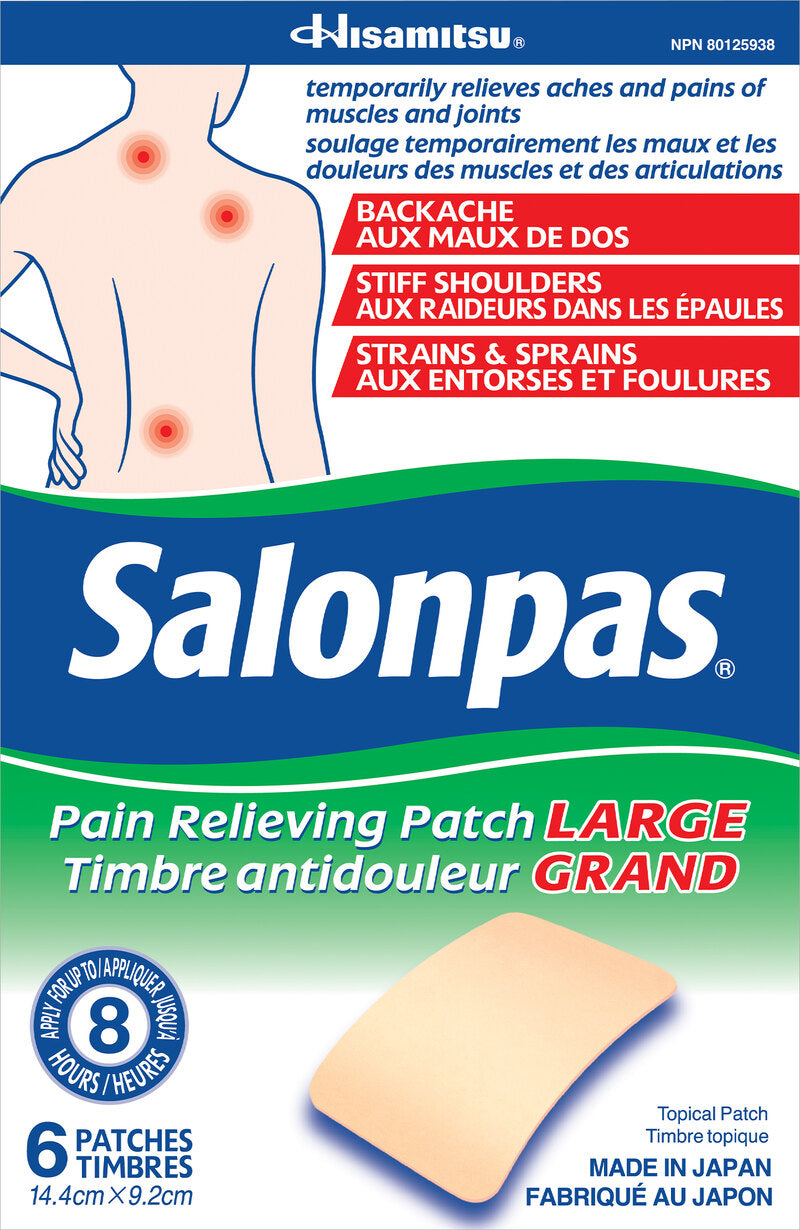Salonpas Pain Relieving Patch Large, 6 Patches