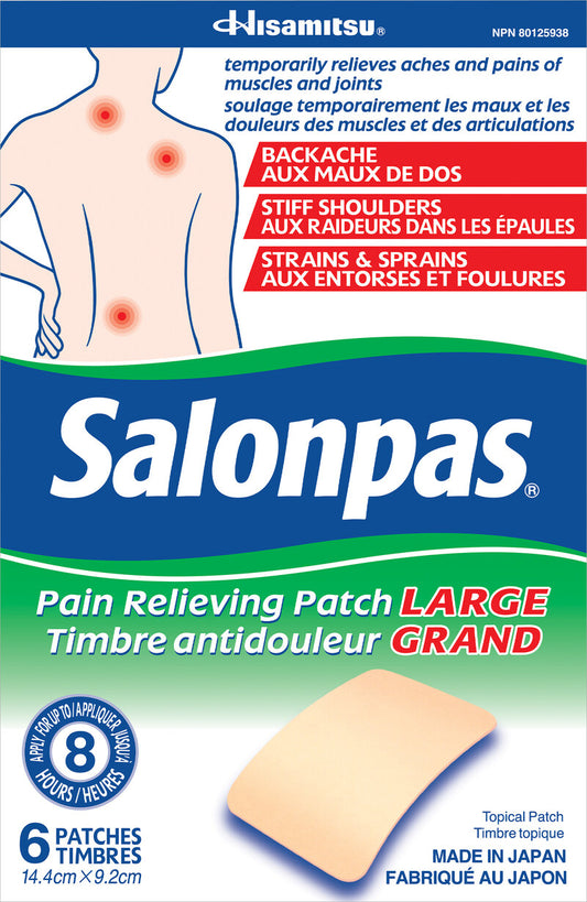 Salonpas Pain Relieving Patch Large, 6 Patches