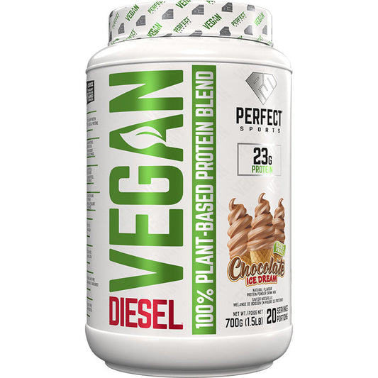 Perfect Sports DIESEL Vegan Plant-Based Protein Powder, Chocolate Ice Dream, 700 g