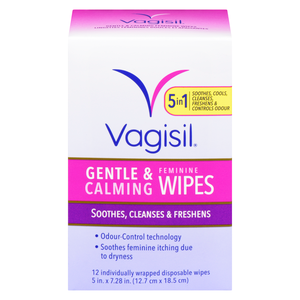 Vagisil Feminine Gentle & Calming Wipes, 12 Wipes