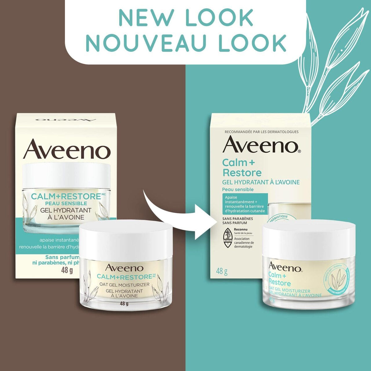 AVEENO Calm + Restore Oat Gel Moisturizer, 48 g