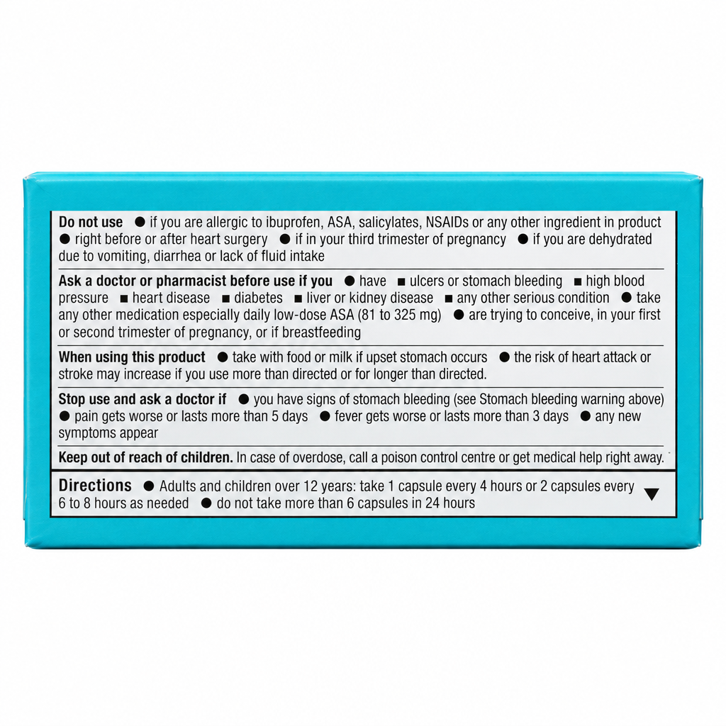 Option+ Ibuprofen Liquid-Gel Capsules 200 mg, 72 Capsules