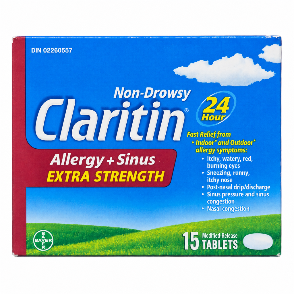 Claritin Allergy + Sinus Extra Strength 24 Hour Caplets, 15 Count