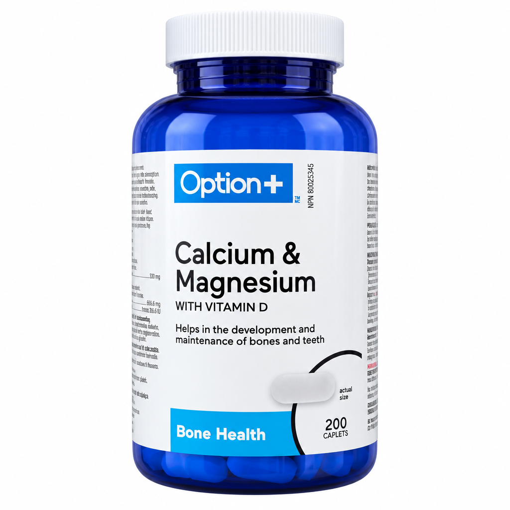 Option+ Calcium & Magnesium with Vitamin D, 200 Caplets