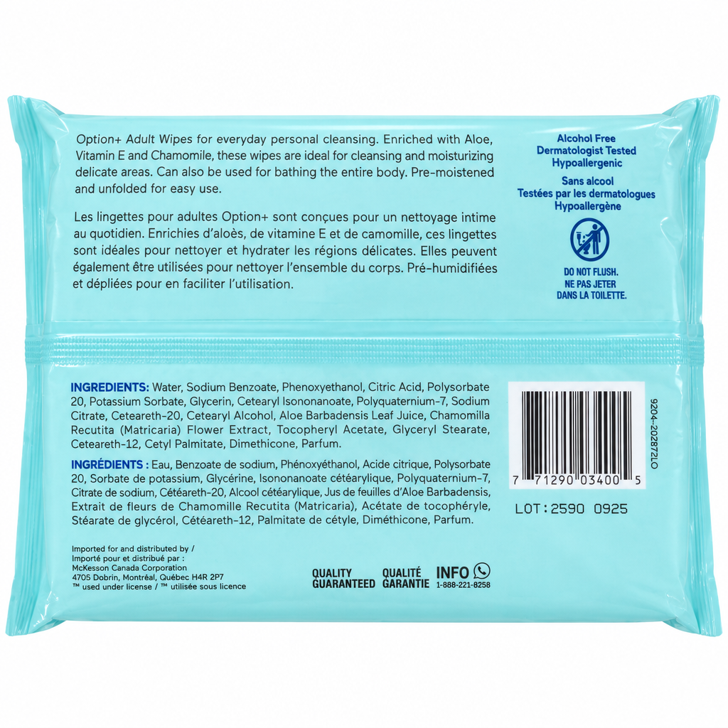 OPTION+ ADULT WIPES