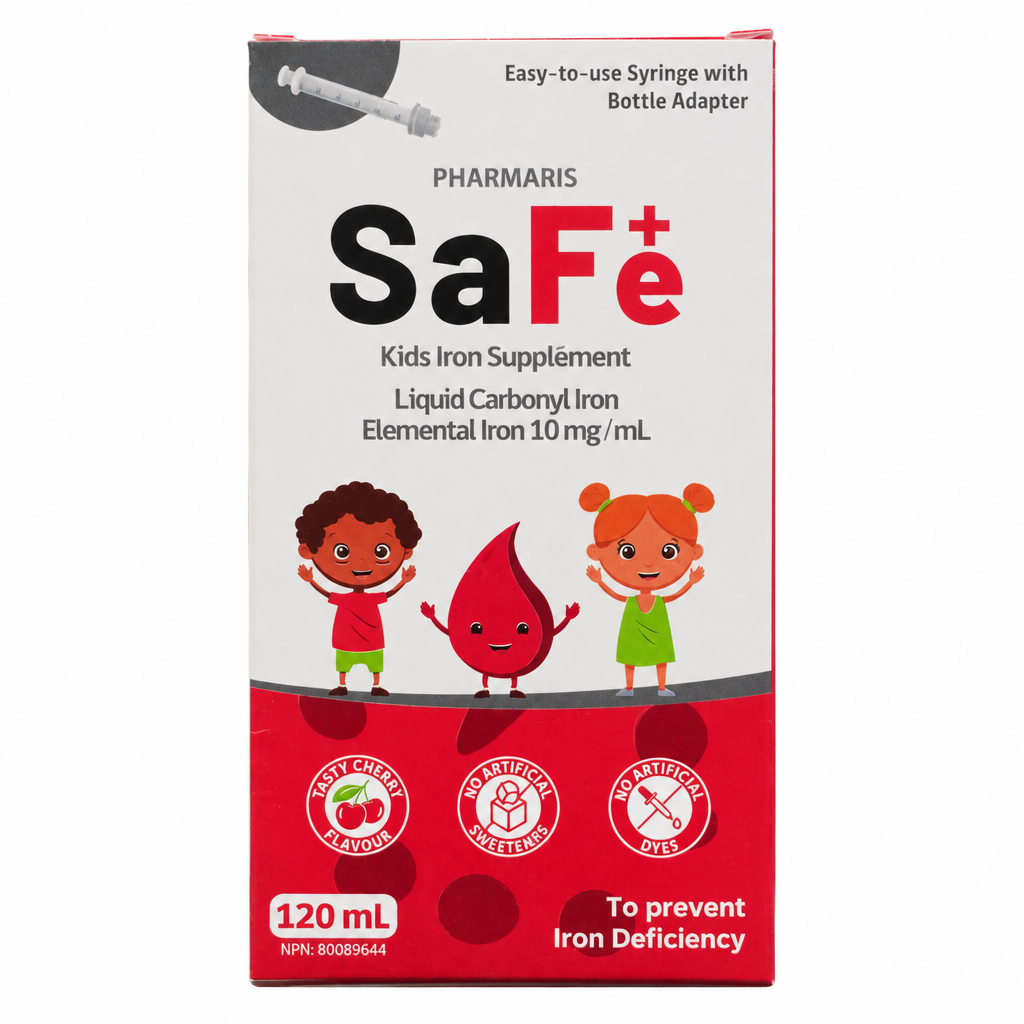 SaFe+ Kids Liquid Iron, Cherry Flavour, 10 mg/mL, 120 mL