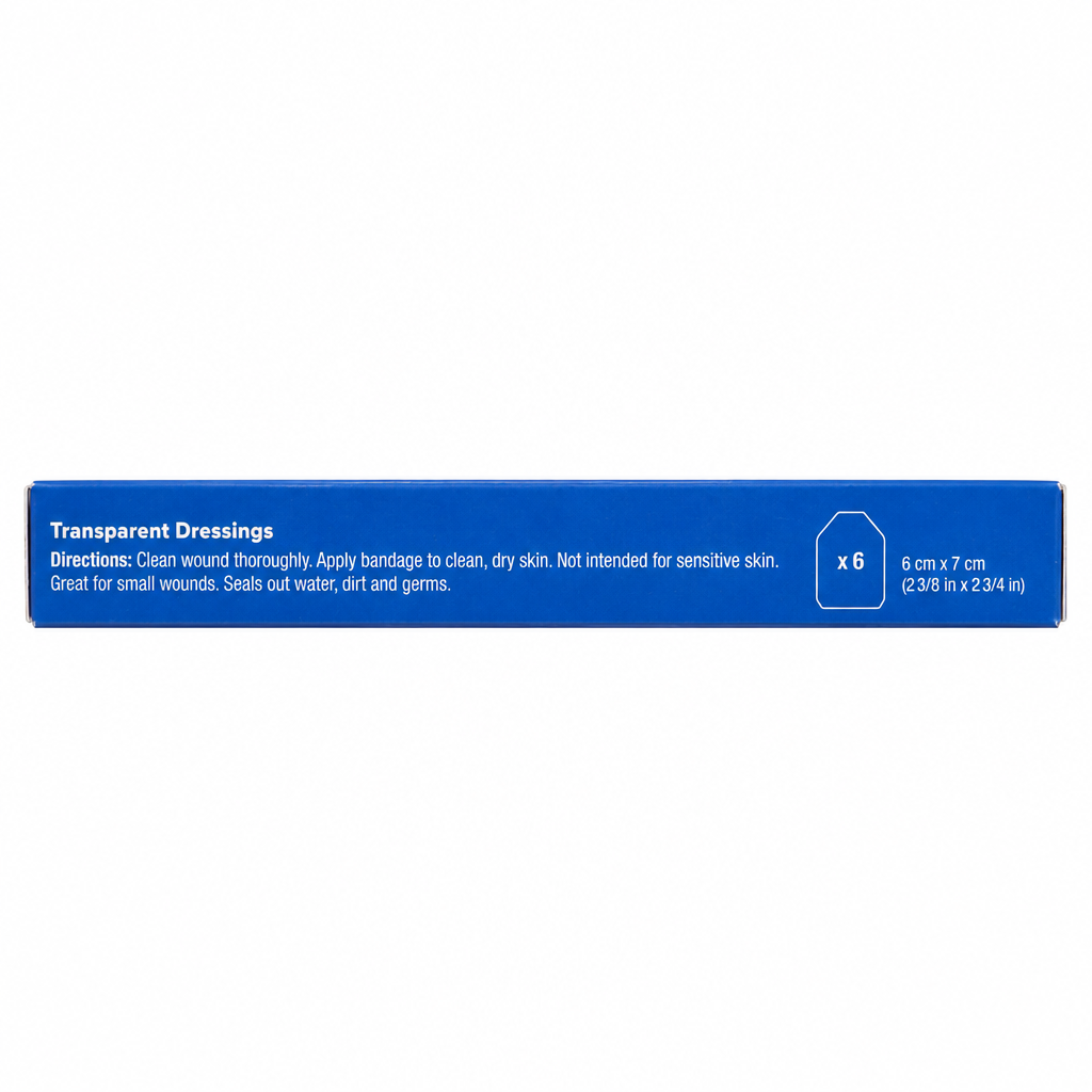 Option+ Waterproof Transparent Dressings, 6 Count