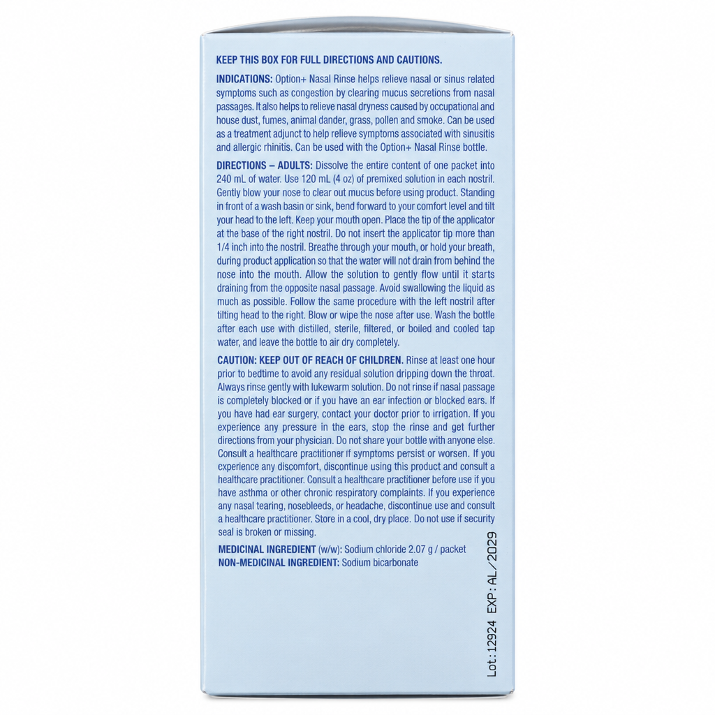 Option+ Nasal Rinse Solution Refills, 100 Count