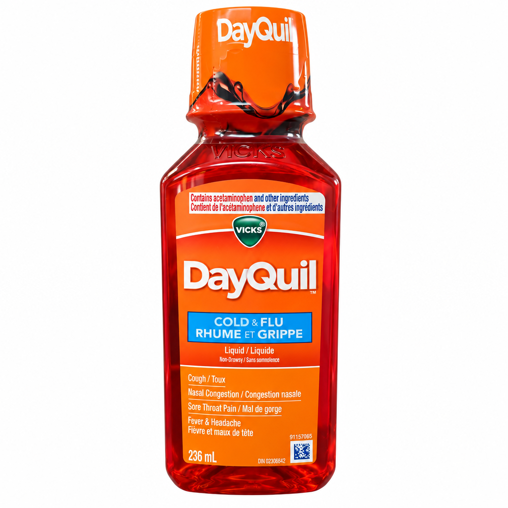 Vicks DayQuil Cold & Flu Berry Liquid, 236 mL