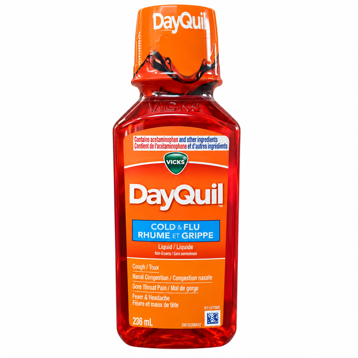 Vicks DayQuil Cold & Flu Berry Liquid, 236 mL