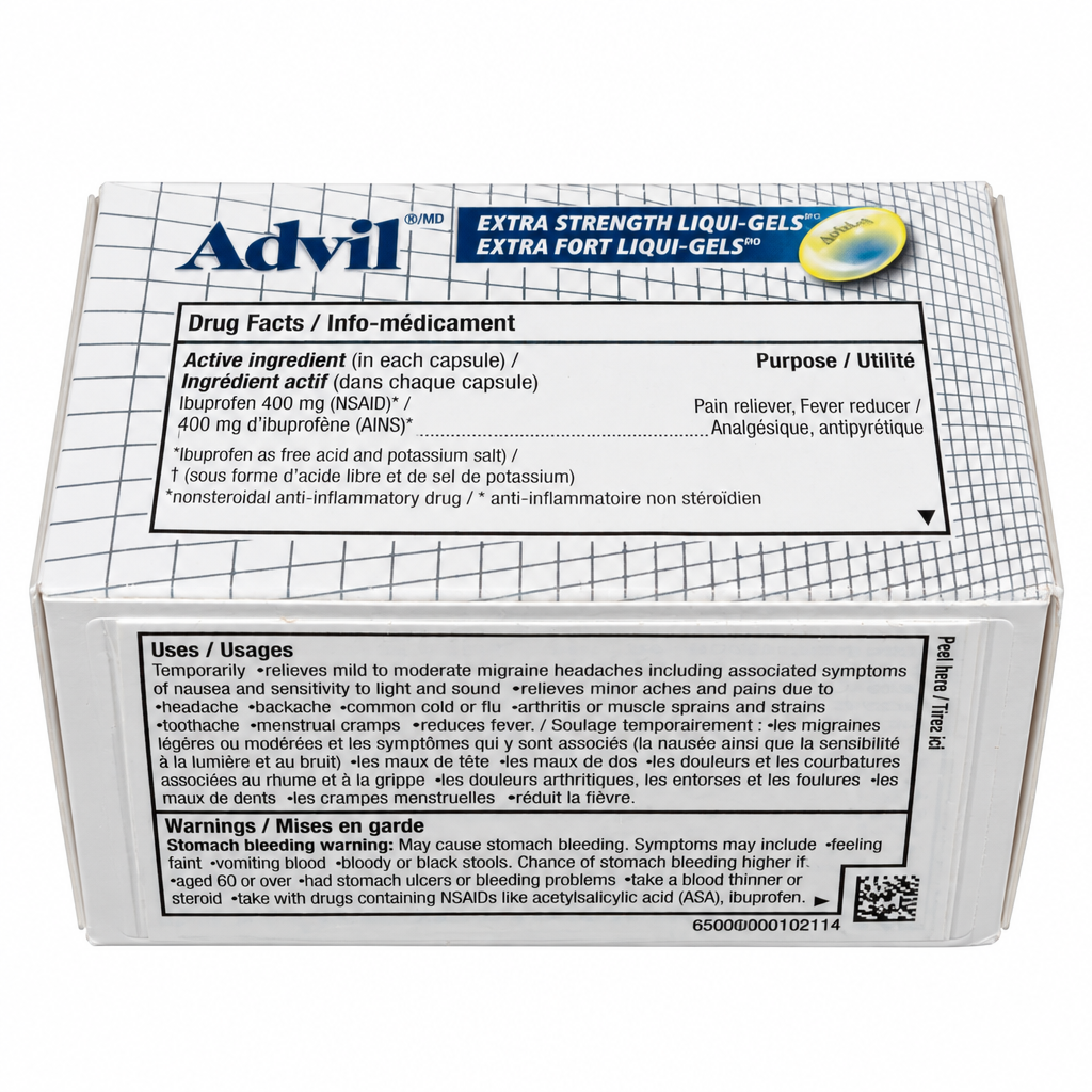 Advil Extra Strength Liqui-Gels 400 mg Ibuprofen Capsules, 50 Count