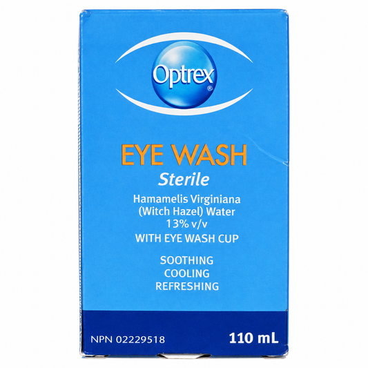 Optrex Sterile Eye Wash with Eye Bath, 110 mL