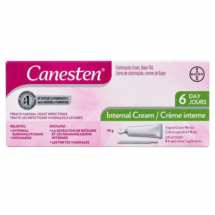 Canesten 6 Day Internal Vaginal Cream, 1%, 50 g