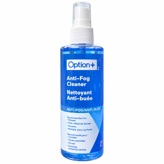 Option+ Anti-Fog Glasses Cleaner Spray, 112 mL