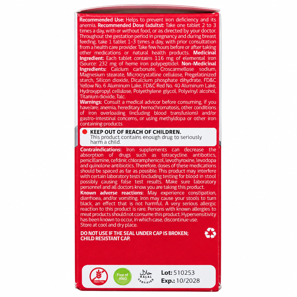 HemeBOOST Heme Iron 11.6 mg, 60 Tablets