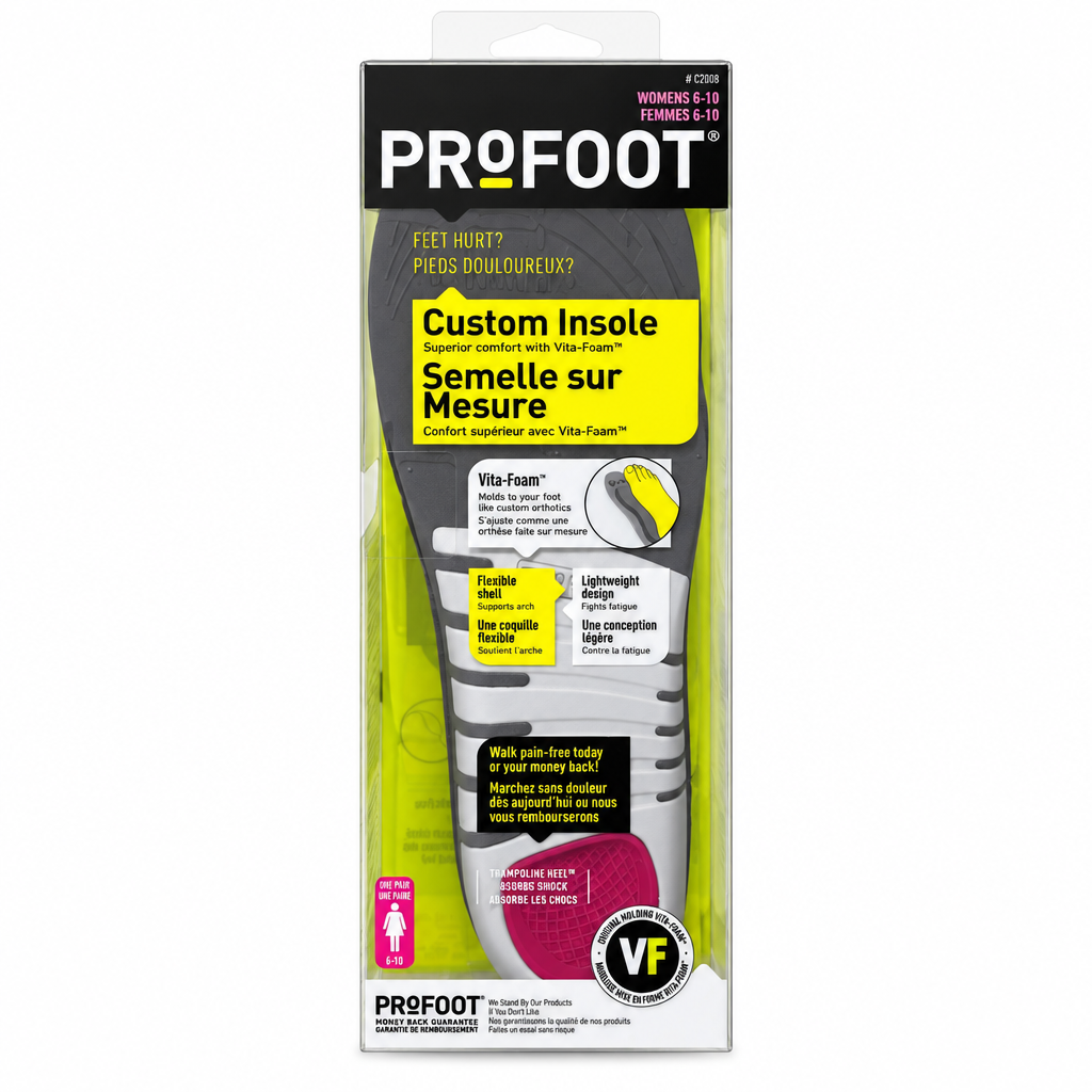PROFOOT CUSTOM INSOLE WOMEN W FOAMLITEWGHT SUPPORT SHELL ARCH 1S