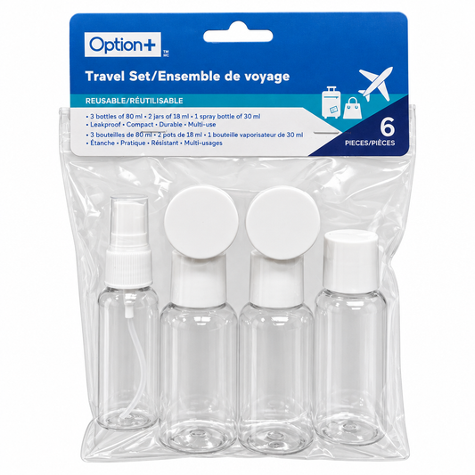 6 PIECE TRAVEL SET