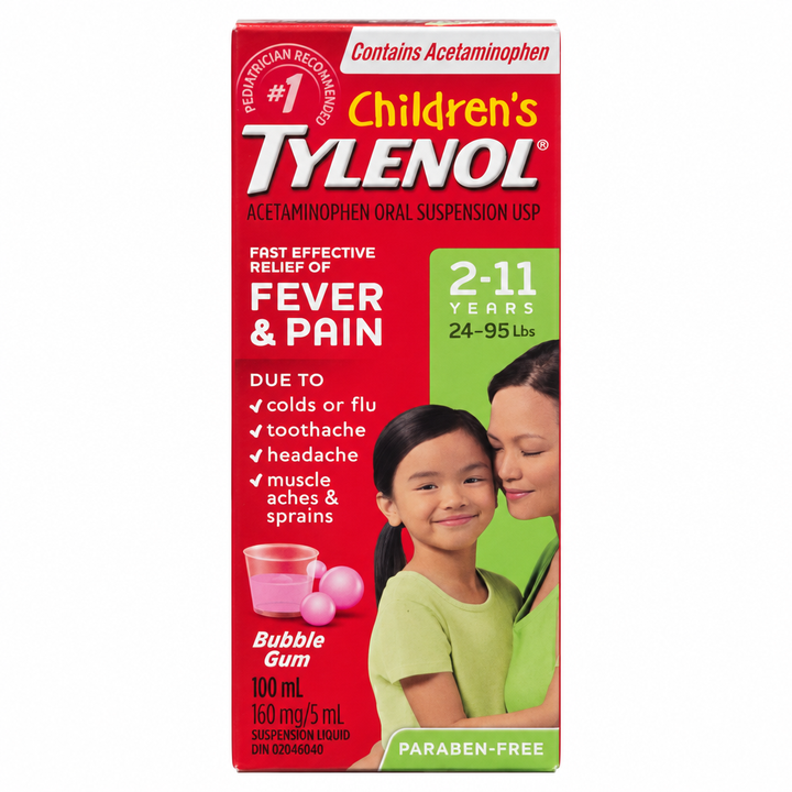 TYLENOL CHILD SUSP BUBBLE GUM 100ML