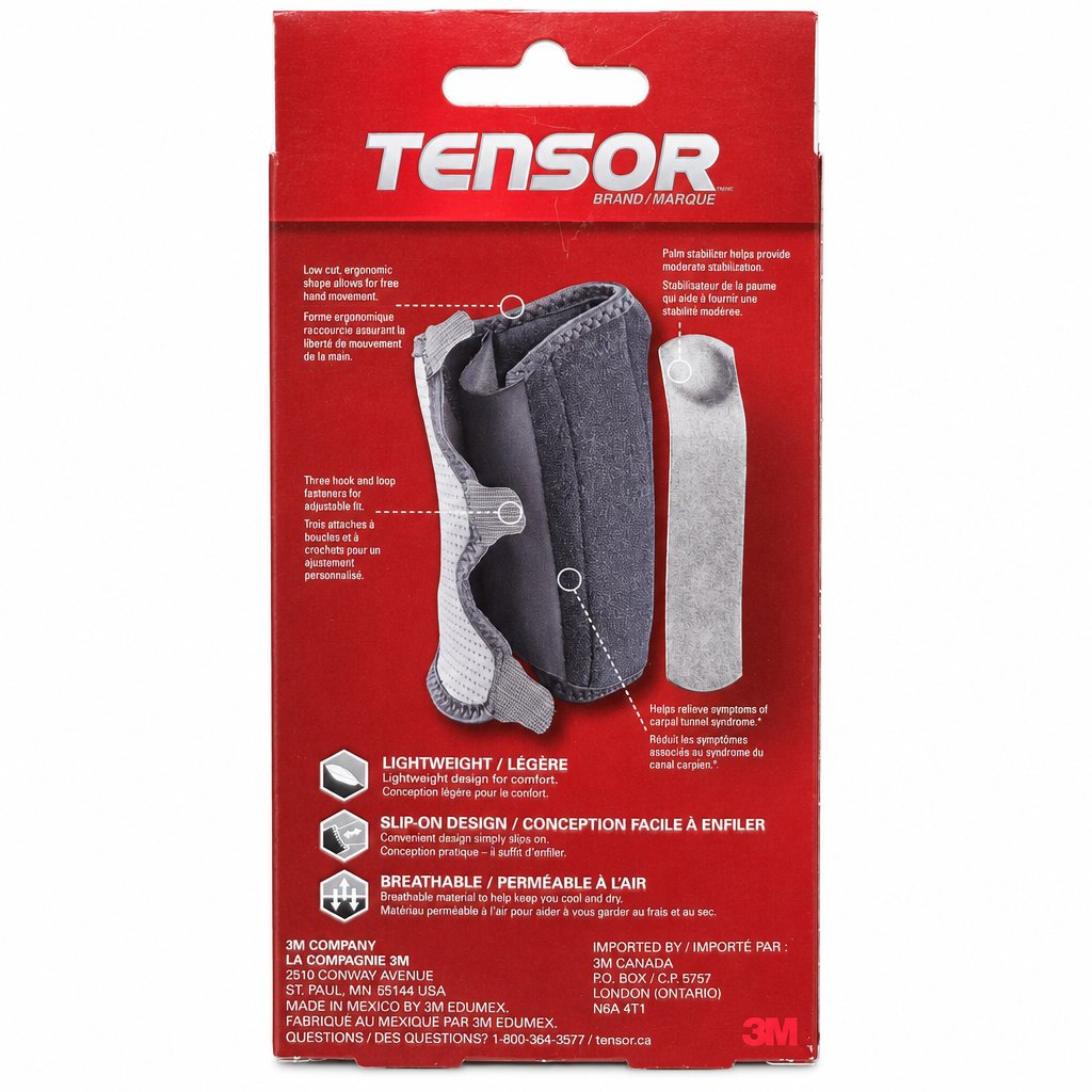Tensor Splint Wrist Brace, Adjustable, Grey