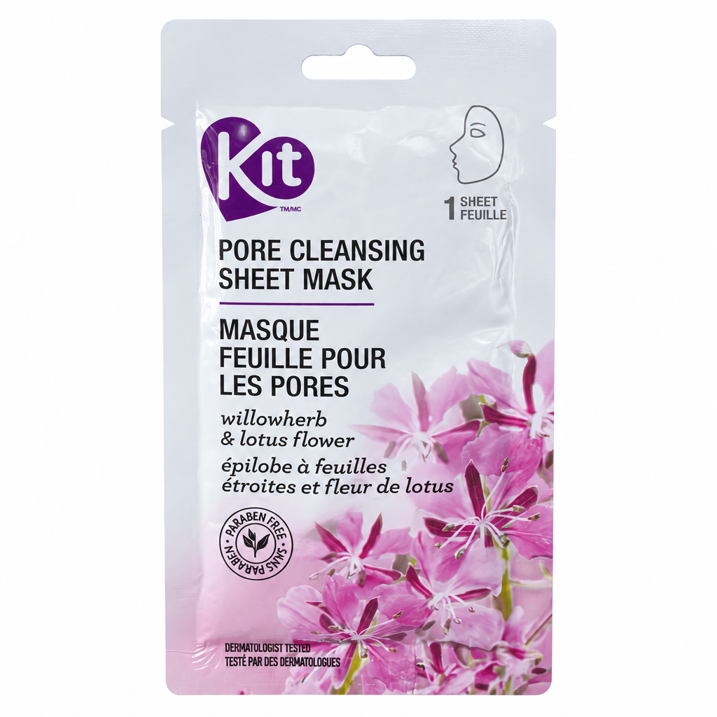 Kit Pore Cleansing Sheet Mask, Willowherb & Lotus Flower, 15 mL