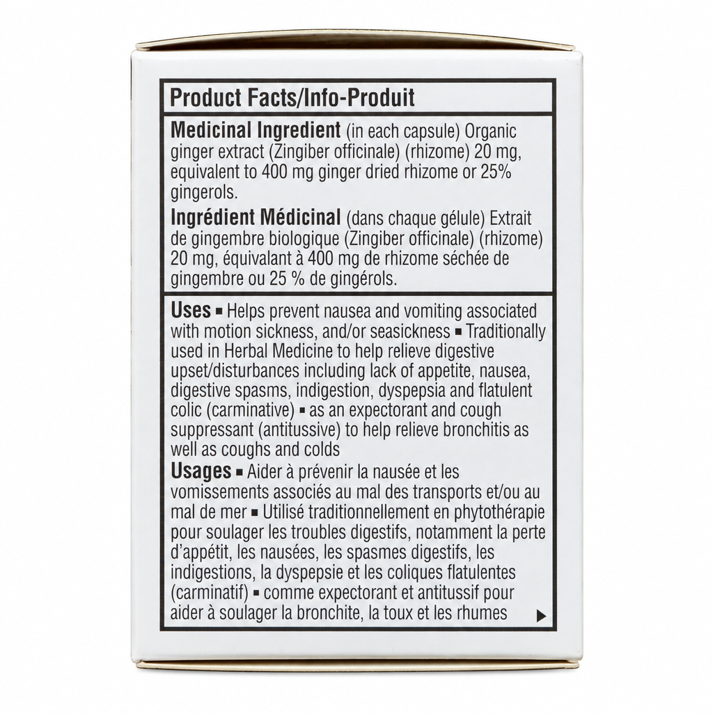 Option+ Non-Drowsy Anti-Nausea Ginger Liquid Gels, 24 Count