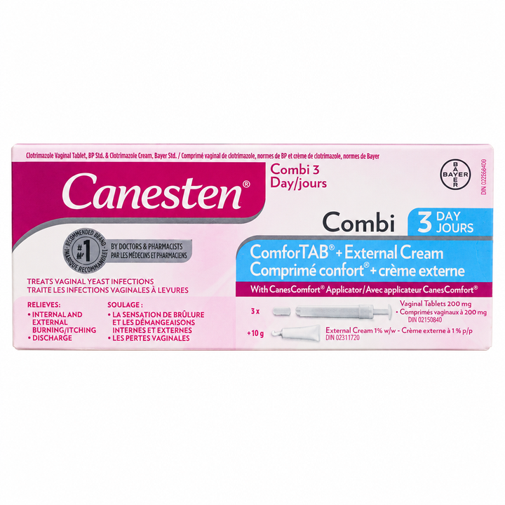 Canesten Combi 3 Day ComforTAB + External Cream, 3 Treatments