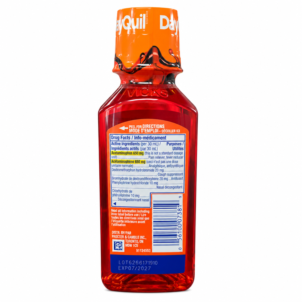 Vicks DayQuil Cold & Flu Berry Liquid, 236 mL