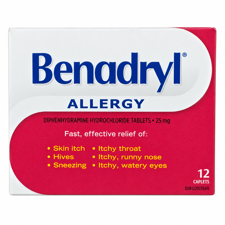 Benadryl Allergy Caplets 25 mg, 12 Caplets