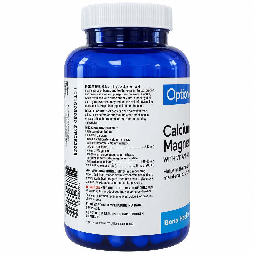 Option+ Calcium & Magnesium with Vitamin D, 200 Caplets