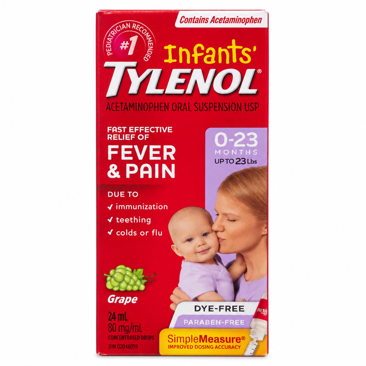 TYLENOL INFANT DYE FREE WHITE GRAPE24ML