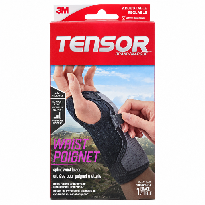 Tensor Splint Wrist Brace, Adjustable, Grey
