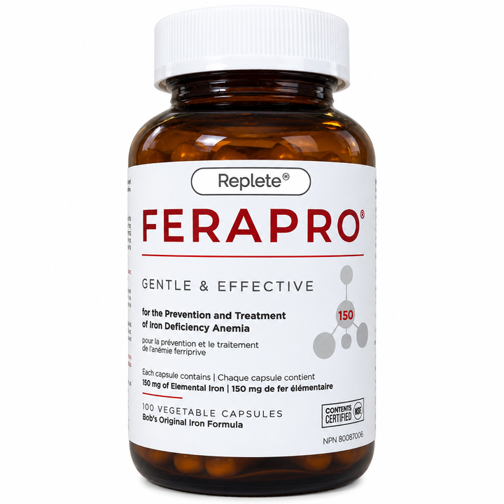 FERAPRO 150 mg Vegan Iron Supplement, 100 Vegetable Capsules