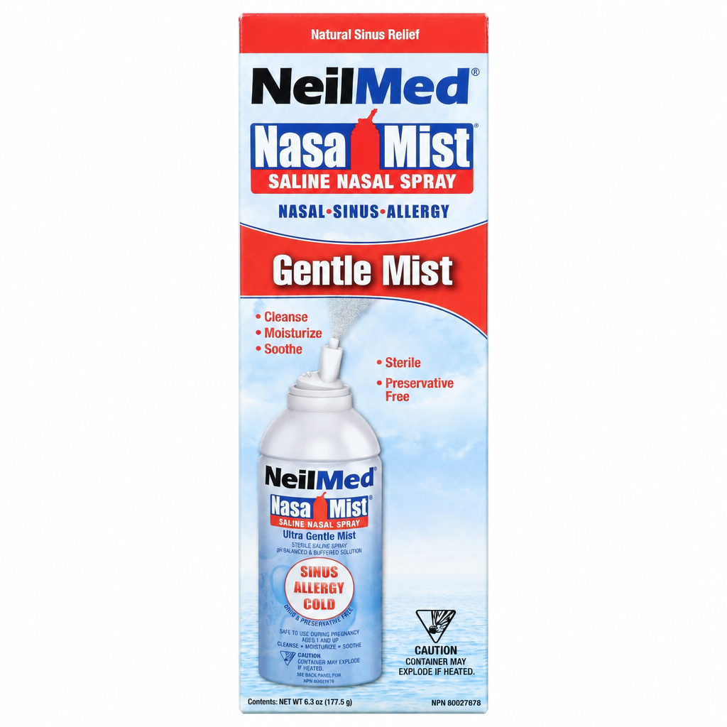 NeilMed NasaMist Gentle Mist Saline Spray, 177 mL