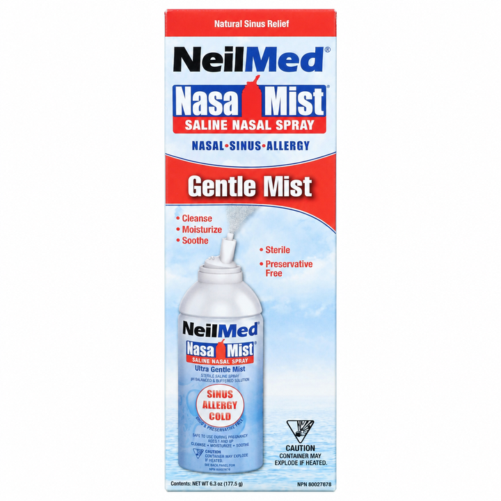 NeilMed NasaMist Gentle Mist Saline Spray, 177 mL