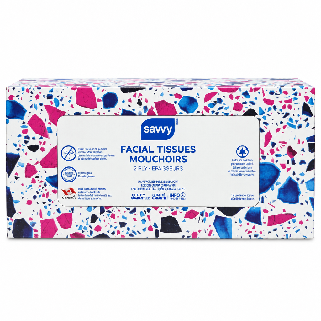 Savvy Home 2-Ply Facial Tissue, 126 Sheets