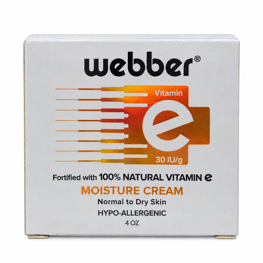 Webber Vitamin E Moisture Cream for Normal to Dry Skin, Hypo-Allergenic, 120 mL