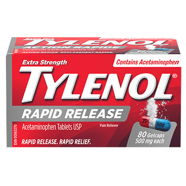 Tylenol Extra Strength Rapid Release Gelcaps, 500 mg, 80 Gelcaps