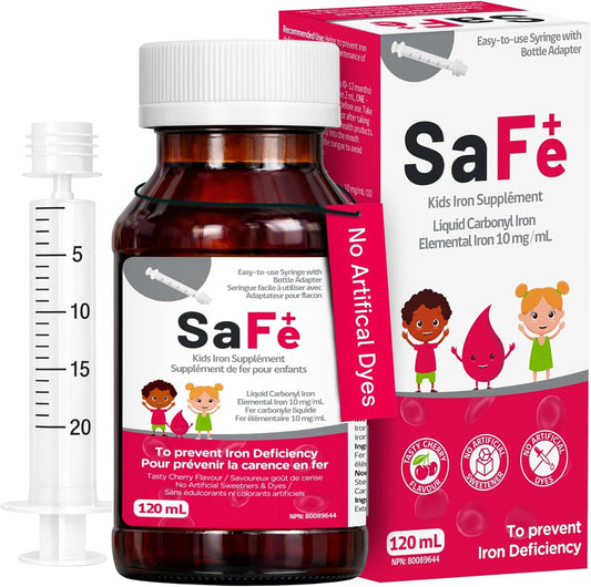 SaFe+ Kids Liquid Iron, Cherry Flavour, 10 mg/mL, 120 mL
